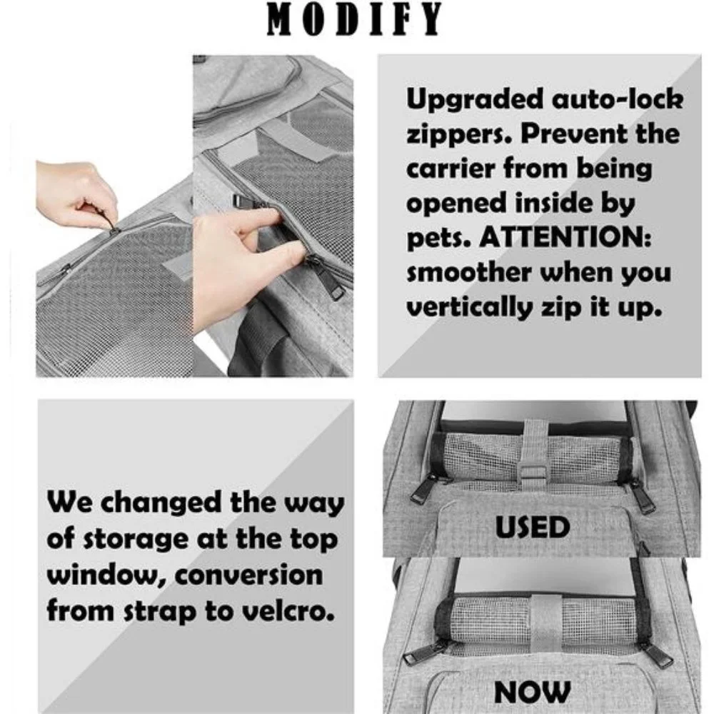 Pet Carrier for Large Cats, Soft-Sided Cat Carrier for Medium Big Cats and Puppy